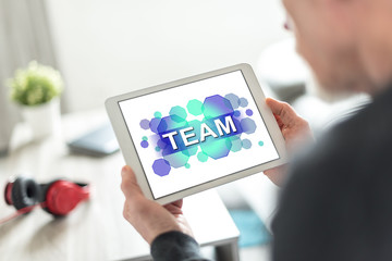 Team concept on a tablet