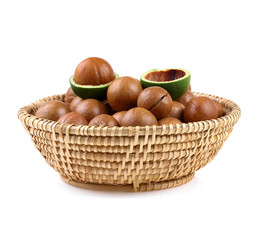 Macadamia nut isolate on white background