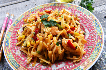 Asian food - bami goreng noodles