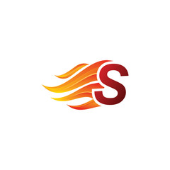 Fire Hot S Letter Logo On White Background