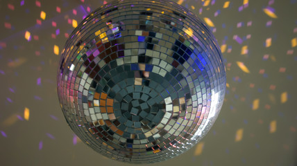 big disco ball in the dark