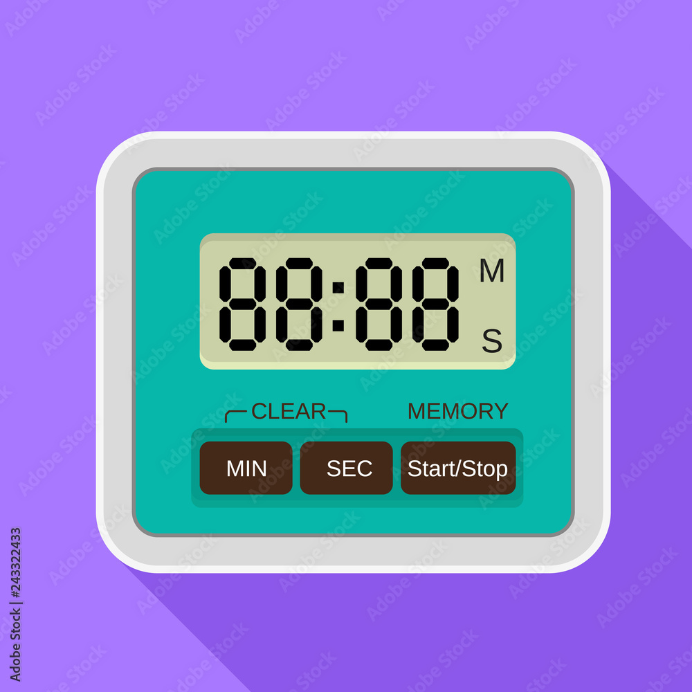 Poster digital timer icon. flat illustration of digital timer vector icon for web design