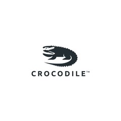 Silhouette of crocodile alligator vector. Crocodile icon logo template