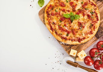 Recipe concept for Margherita pizza
