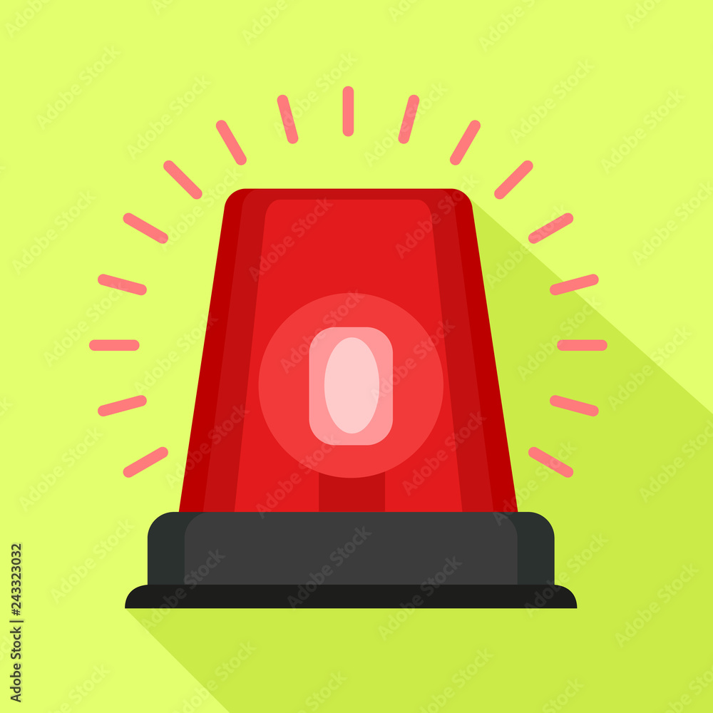 Poster red flasher icon. flat illustration of red flasher vector icon for web design