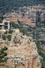 Grand Canyon National Park, AZ, USA: Visitors enjoying the view from Lookout Studio, on the South Rim of the Canyon.