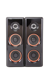 Two musical columns isolated on a white background