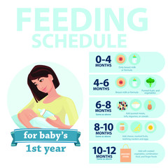 Feeding schedule for babies 1 year.