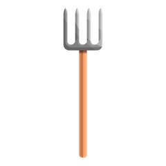 Garden fork icon. Cartoon of garden fork vector icon for web design isolated on white background