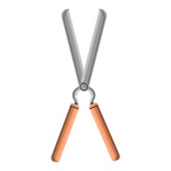 Garden scissors icon. Cartoon of garden scissors vector icon for web design isolated on white background