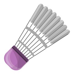 Badminton shuttlecock icon. Cartoon of badminton shuttlecock vector icon for web design isolated on white background