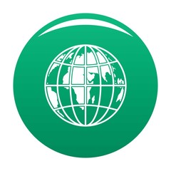 Planet earth icon. Simple illustration of planet earth vector icon for any design green