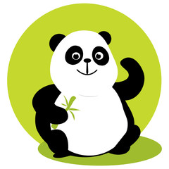 Vector flat hand drawn cartoon animal panda 