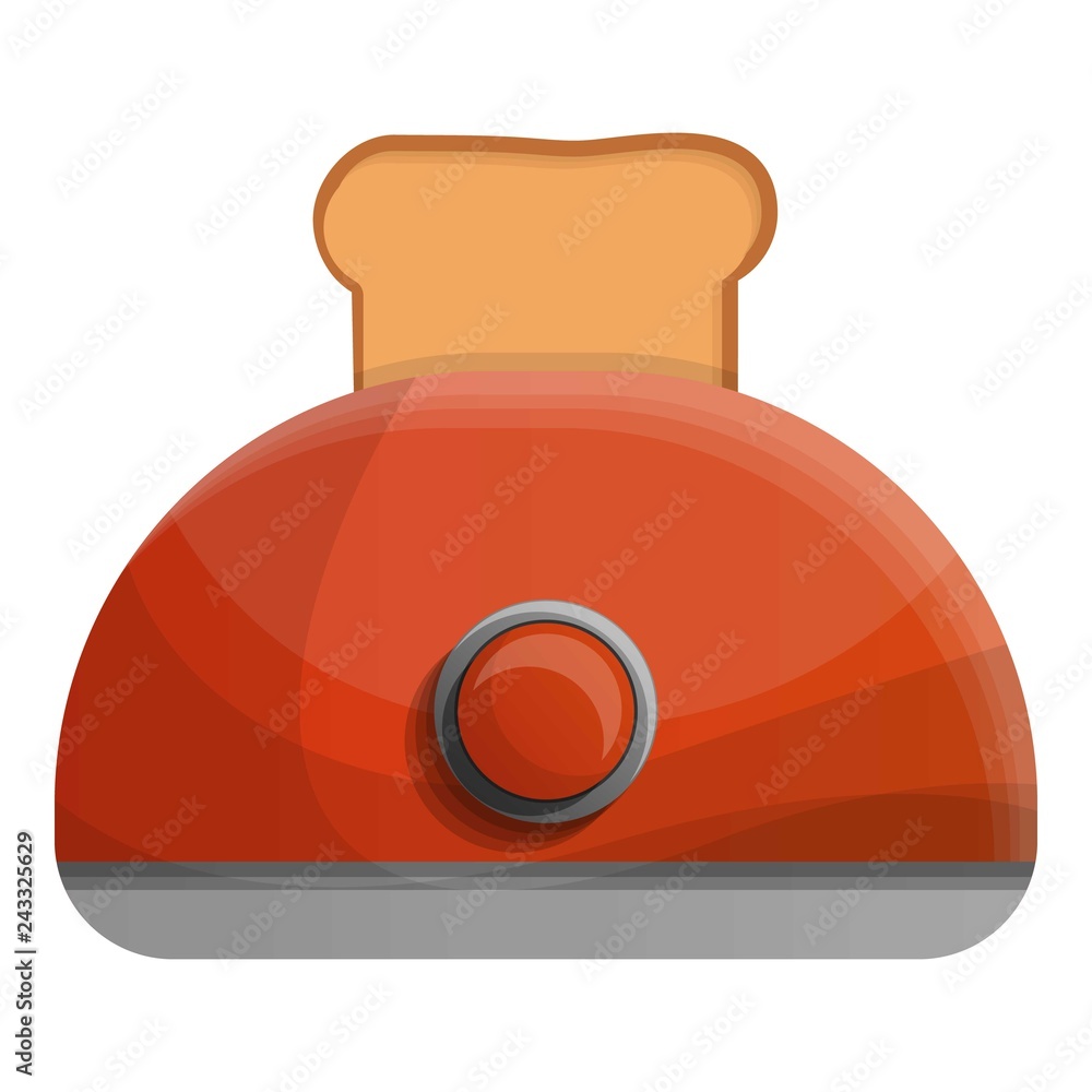 Poster red toaster icon. cartoon of red toaster vector icon for web design isolated on white background