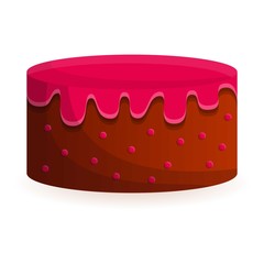Pink cake icon. Cartoon of pink cake vector icon for web design isolated on white background
