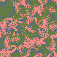 UFO camouflage of various shades of blue, green and pink colors