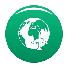 World tourism icon. Simple illustration of world tourism vector icon for any design green