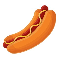 Fresh hot dog icon. Cartoon of fresh hot dog vector icon for web design isolated on white background