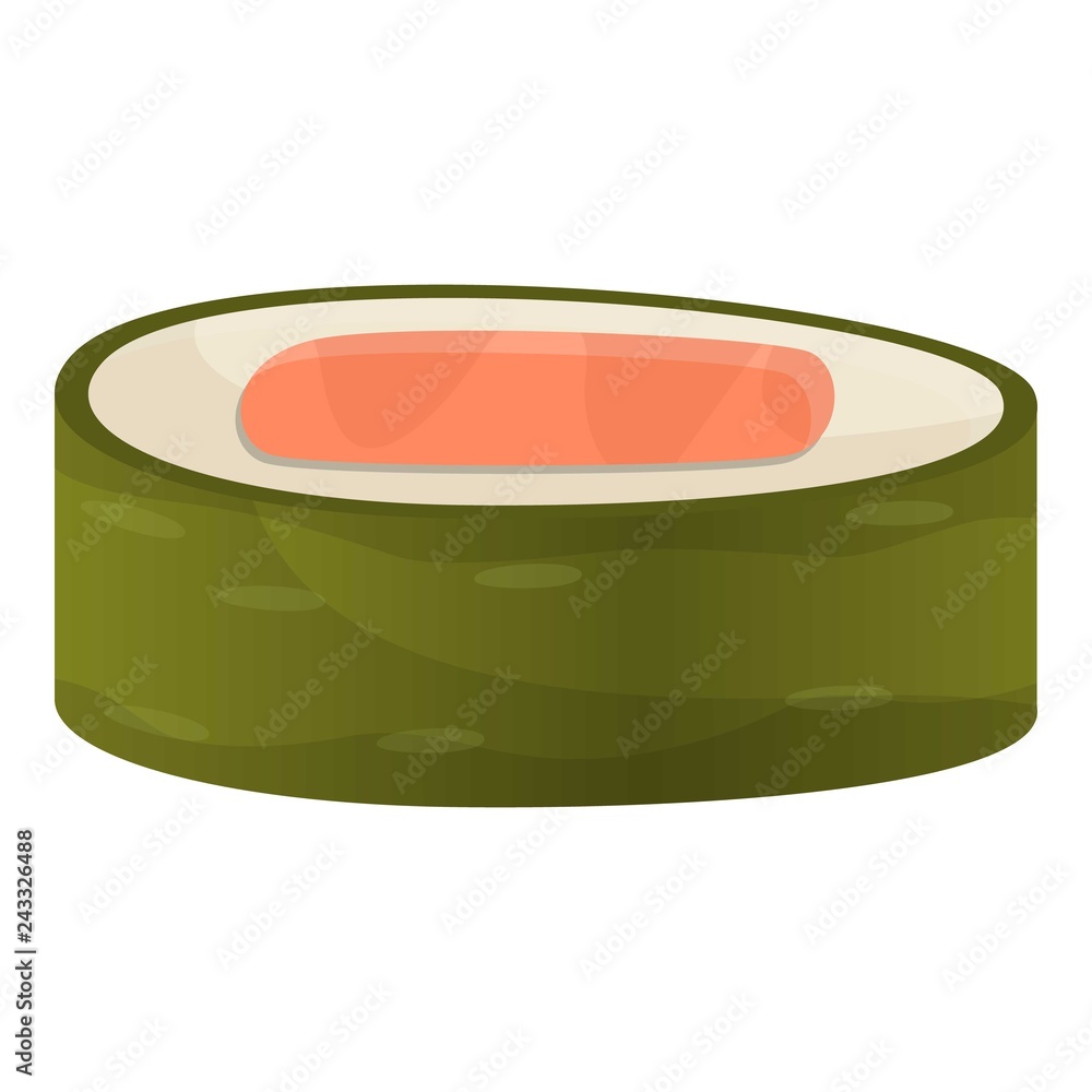Poster sashimi roll icon. cartoon of sashimi roll vector icon for web design isolated on white background