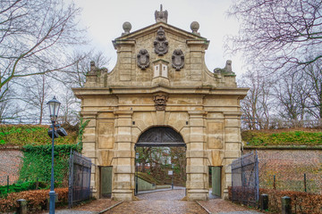 The Leopold Gate to the fortress Vysehrad in Prague (Praha), Czech Republic