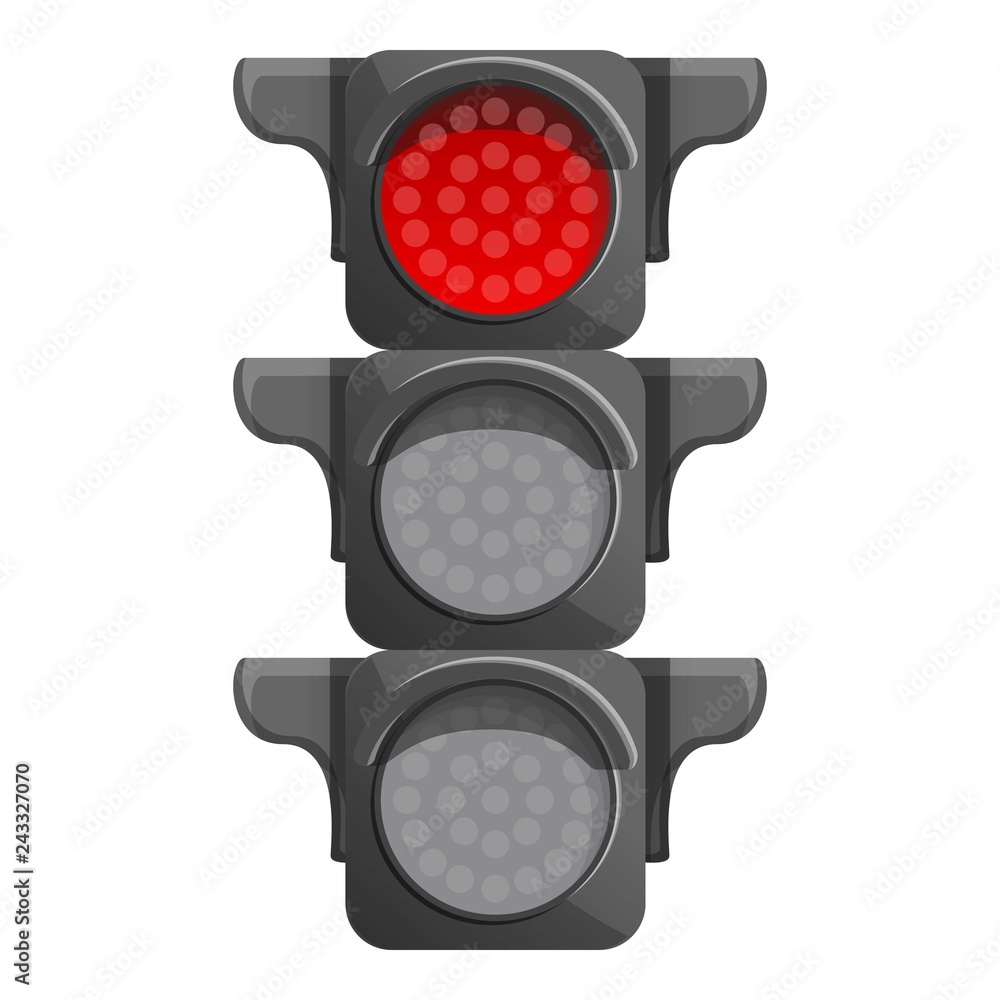 Poster crossroad semaphore red light icon. cartoon of crossroad semaphore red light vector icon for web des