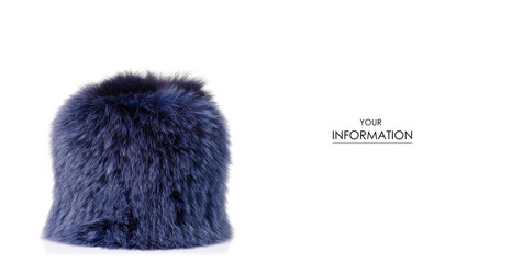 Fox fur hat on white background isolation