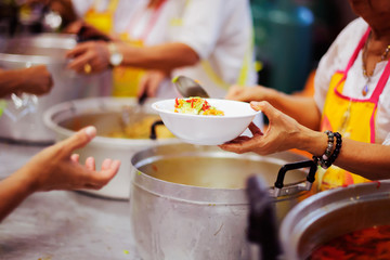 People are experiencing a lot of poverty. Come and wait for free food.