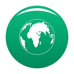 Round planet icon. Simple illustration of round planet vector icon for any design green