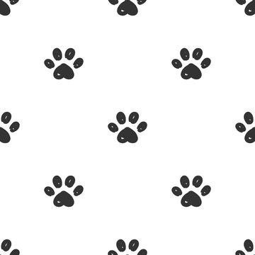 Cat paws seamless pattern.