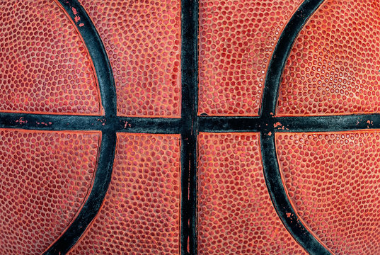 Part of old basketball ball