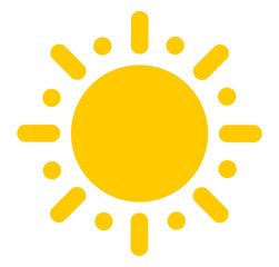 Flat sun icon.