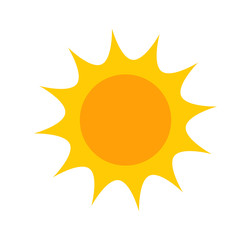 Cute flat sun icon