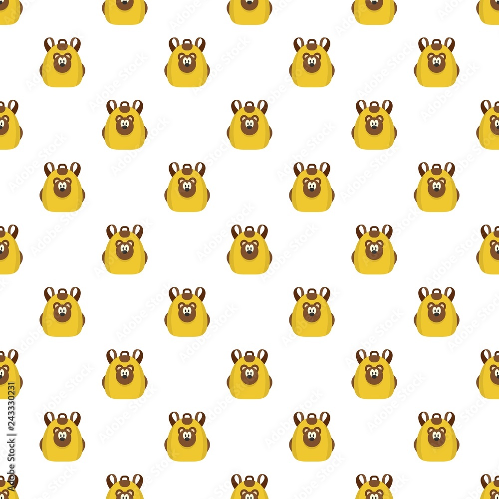 Poster cute bear backpack pattern seamless vector repeat for any web design