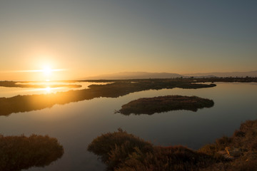 Sunset on the coast of the ebre delta