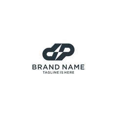 Obraz premium Creative modern logo combination. Monogram letter dp with thunder flash lightning logo design vector