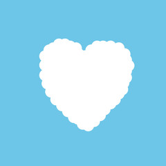 Cloud icon heart shaped modern design.Vector Illustration.