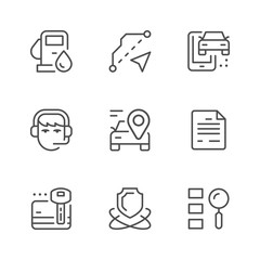 Set line icons of car rent