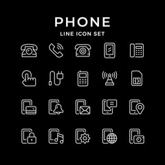 Set line icons of phone