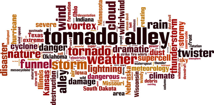 Tornado alley word cloud
