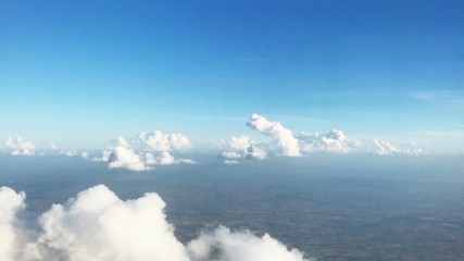 Flight View Cloudy Blue Sky