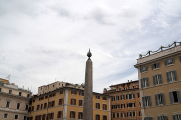 Montecitorio palace place and obelisk view