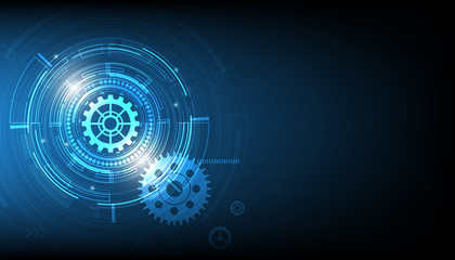 digital business , vector tech circle and technology background.