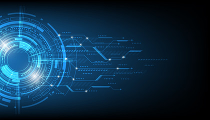digital business , vector tech circle and technology background.
