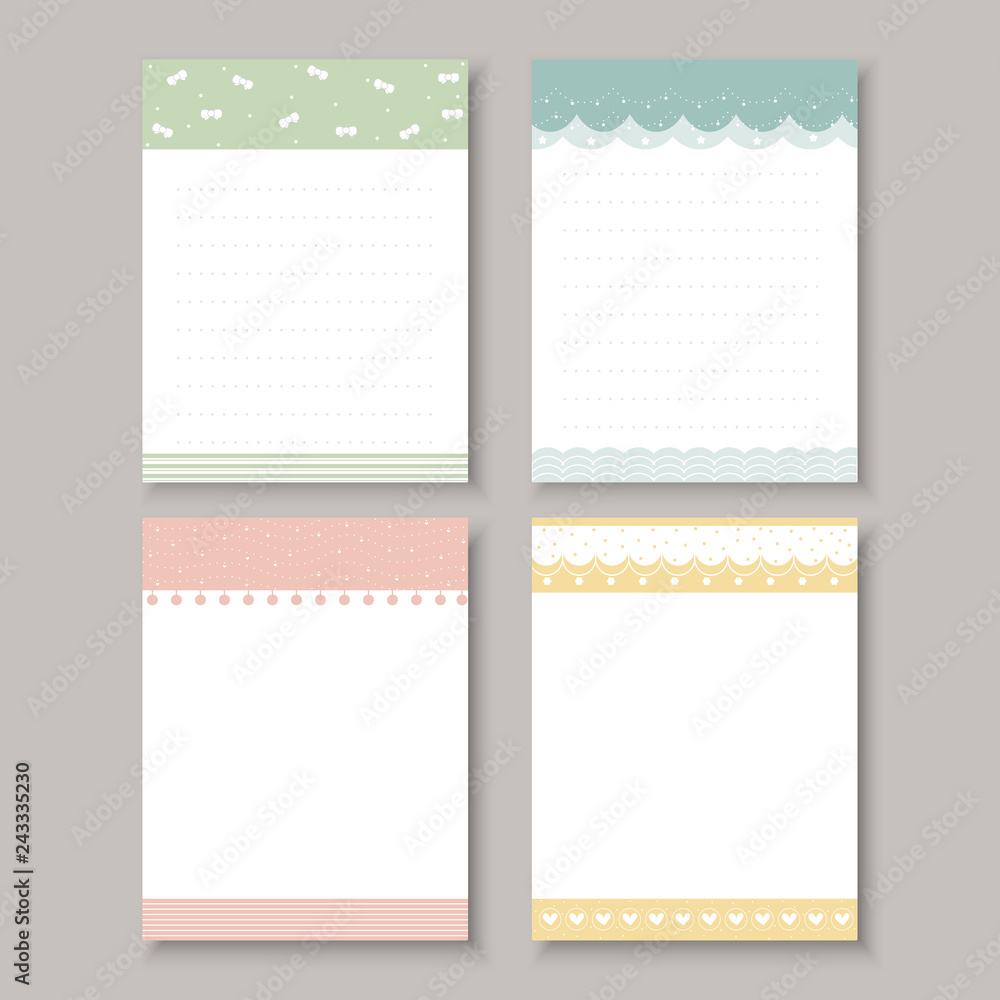 Poster design elements for notebook, diary, stickers and other template.vector,illustration.