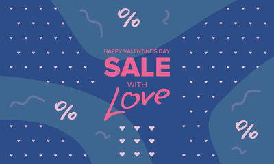 Fototapeta na wymiar Valentines Day sale background with modern abstract pattern. Wallpaper, flyers, invitation, posters, brochure, banners. Vector illustration
