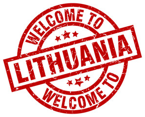 welcome to Lithuania red stamp