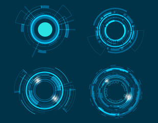 Vector icon set technology circle design.