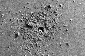 top view, close up, hole in a wooden fibreboard panels, surface, kitchen furniture, fibreboard panels, wood pulp, concept of selection of materials and tools for work, space for text