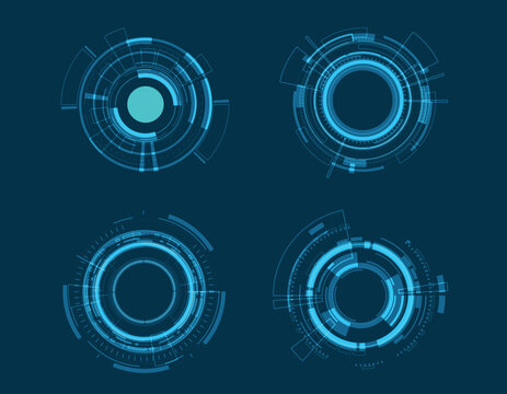 Vector icon set technology circle design.