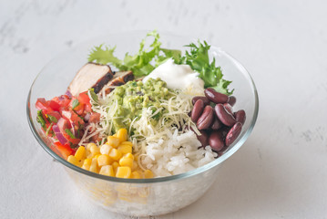 Burrito bowl on the table